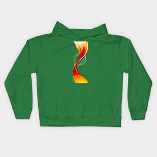 Curve Design Red Smoke Background Yellow And White Kids Hoodie